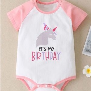 “It’s my birthday” outfit for a baby girl.